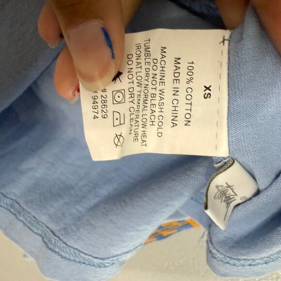 Y2K Stussy Blue Turtle Neck Blue Size XS - Picture 4 of 5